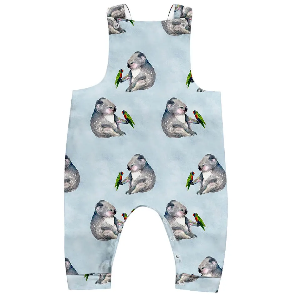 PREORDER Koala & Lorikeet Long Leg Overalls (Ships w/c 16th Sept)