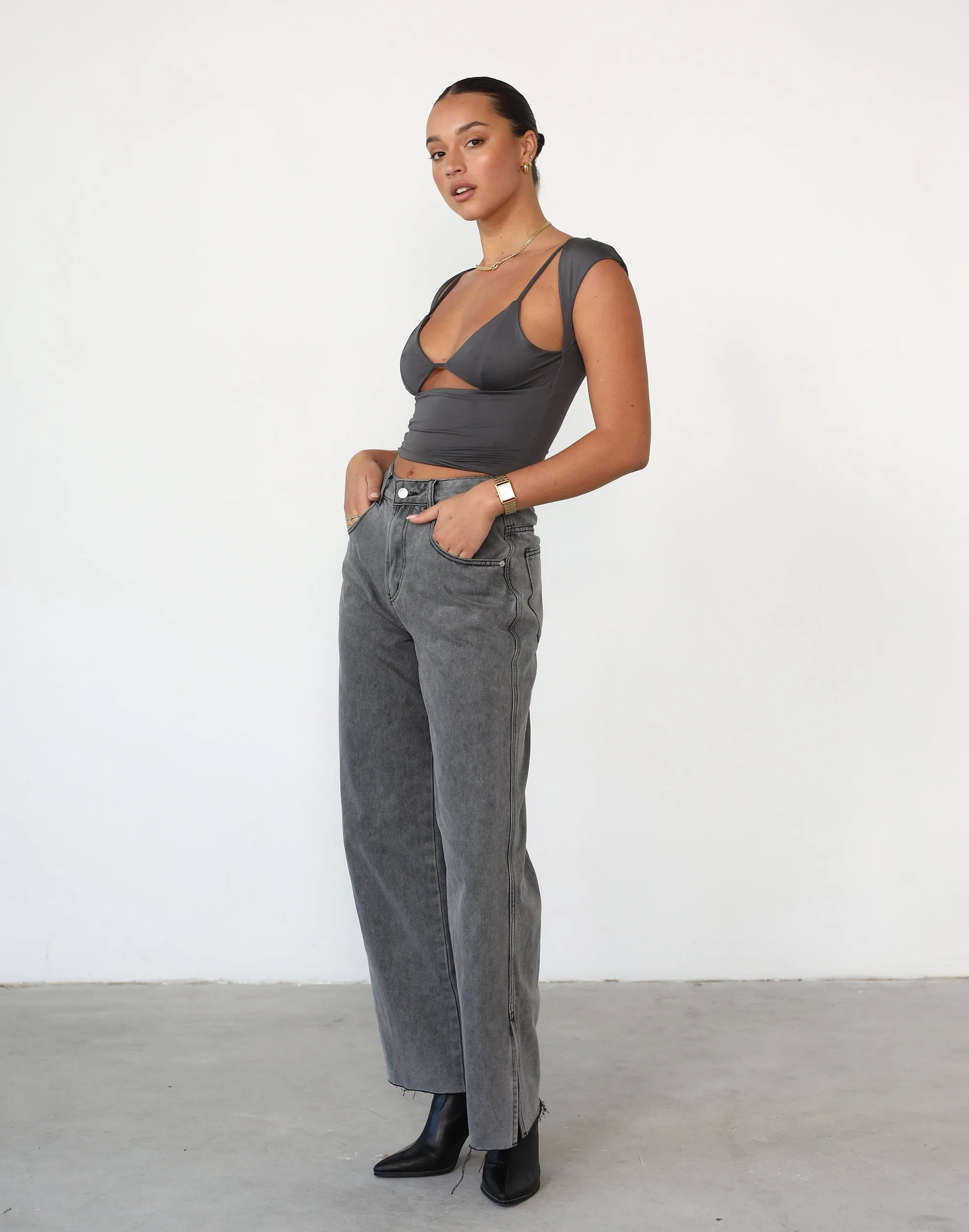 Romy Crop Top (Slate)