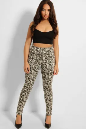 Snake Print Stretchy Jeans