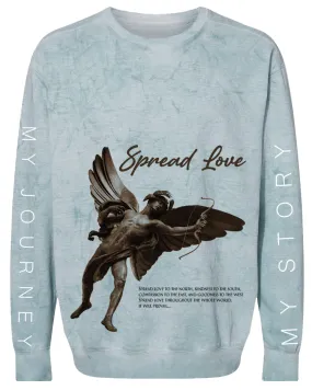 SPREAD LOVE-(COLORBLAST CREWNECK SWEATER)