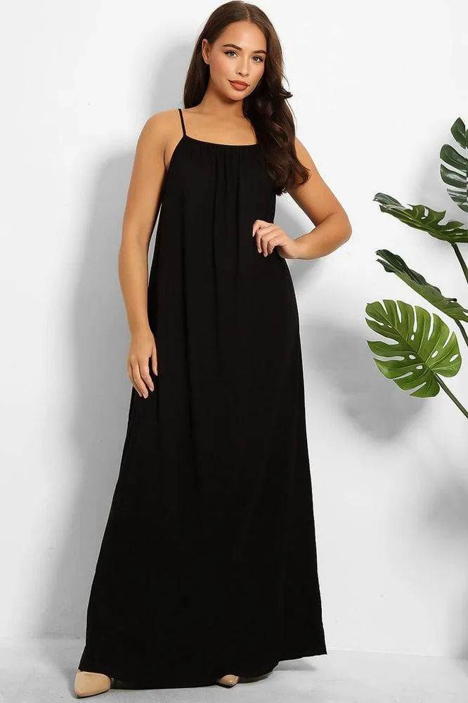 Strappy Low Back Cotton Maxi Sun Dress