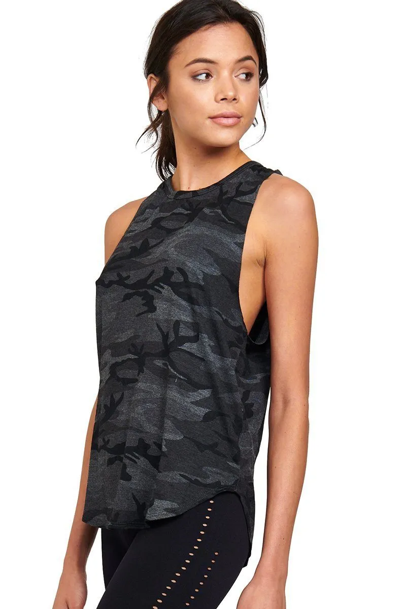 Strut This Cruz Tank Top Black Camo