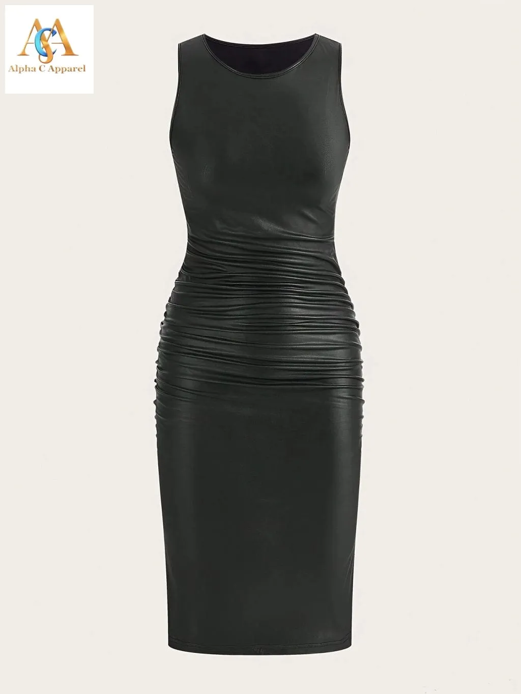 Stunning Sleeveless Sheath Dress - Elegant Crew Neck, Solid Color, Women's Clothing