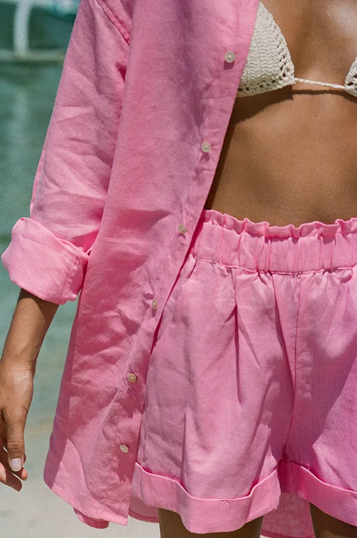 SUMMER Shorts - soft pink linen