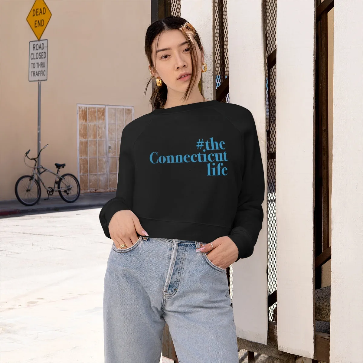 #theconnecticutlife Women's Cropped Fleece Pullover