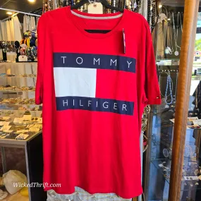 TOMMY HILFIGER NWT Red Logo Tee XL