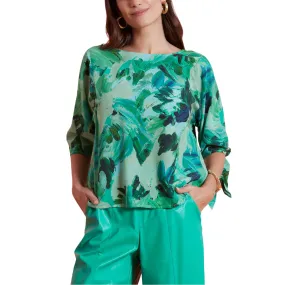 Tyler Boe Trina Silk Top - Green Wave