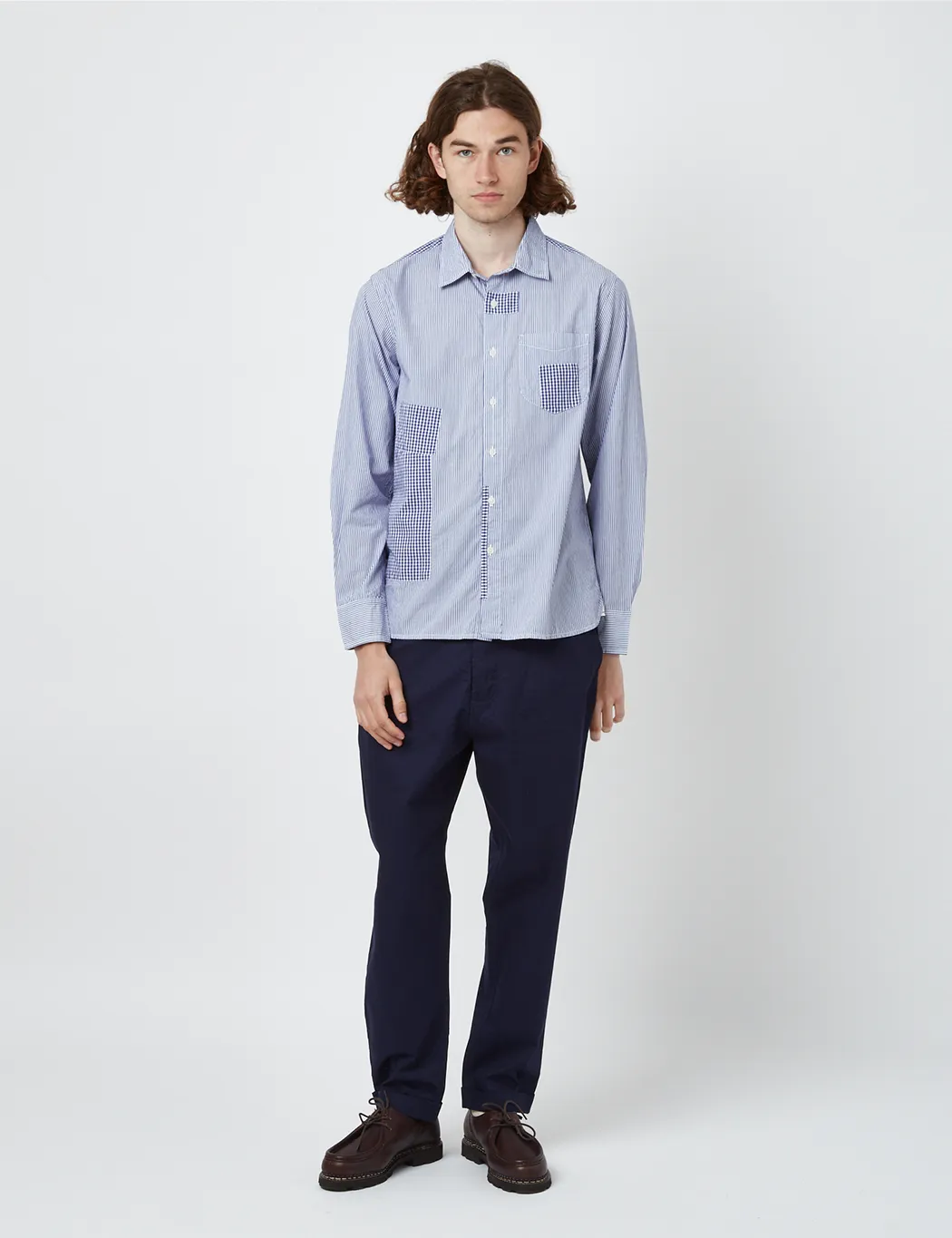 Universal Works Patched Shirt - Blue