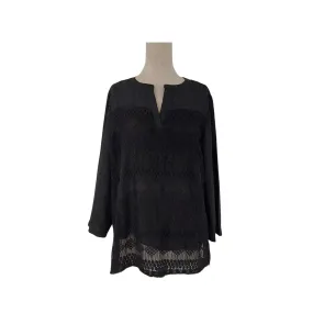 Zac & Rachel Black Front-Lace Blouse | Like New |