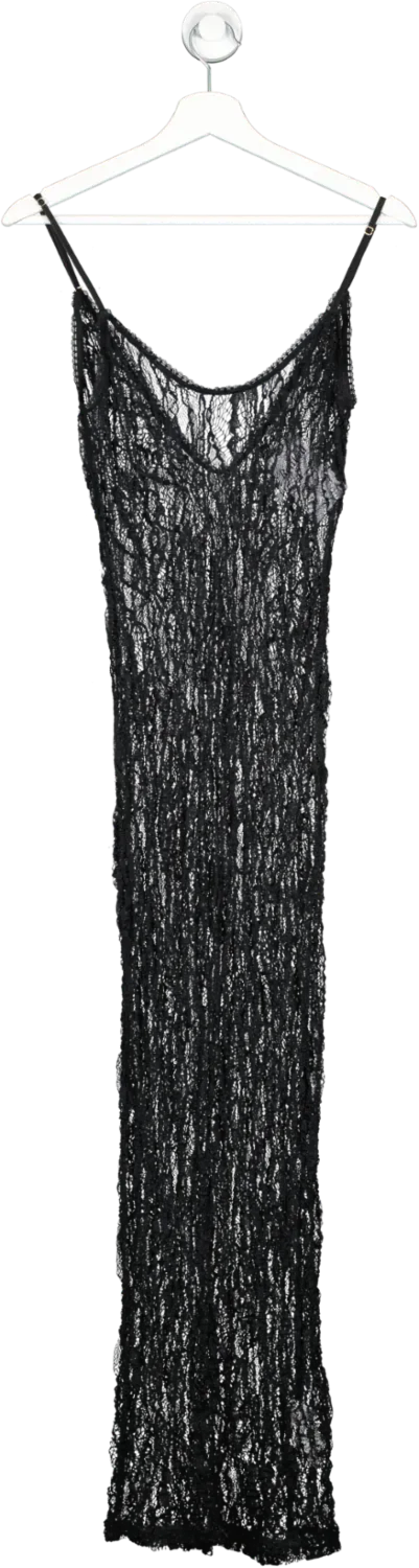 ZARA Black Lace Shift Maxi Dress UK M